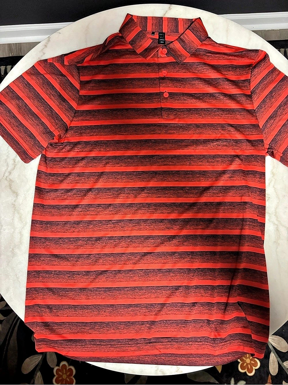 adidas Striped Polo in Red & Black Size XL Like New